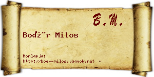 Boér Milos névjegykártya